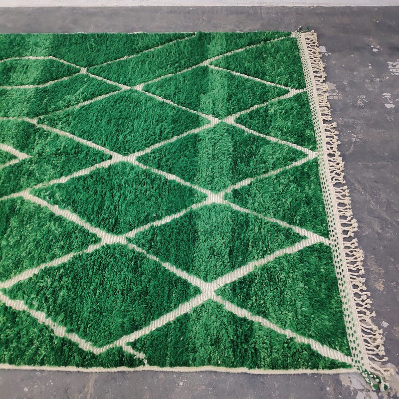 Emerald Green Moroccan Rug Berber Rug - Large Shag Rug - 205x300 cm