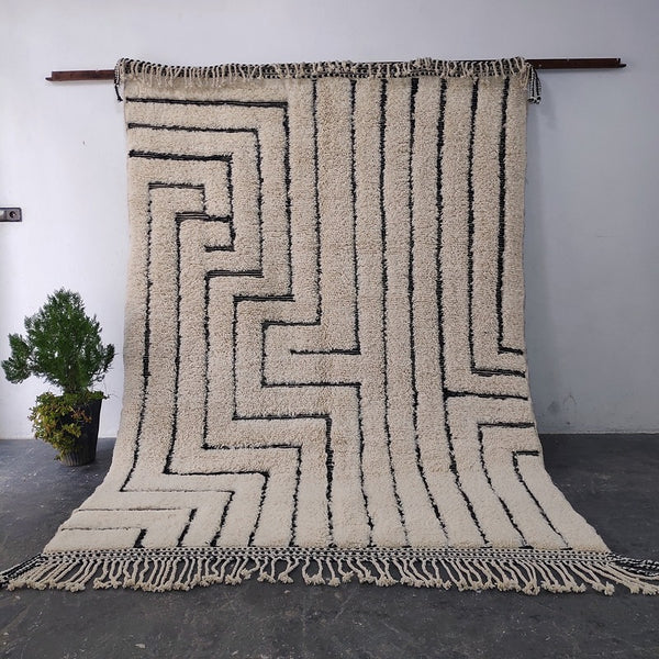 Vintage, Handmade, Berber, Bani ourin, Tapis 214×295 cm