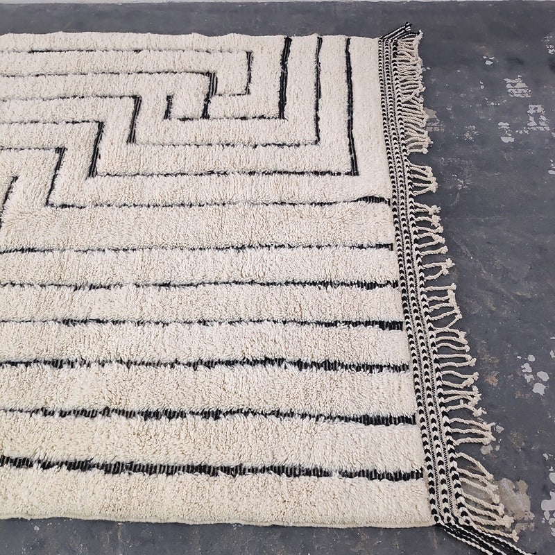 Vintage, Handmade, Berber, Bani ourin, Tapis 214×295 cm