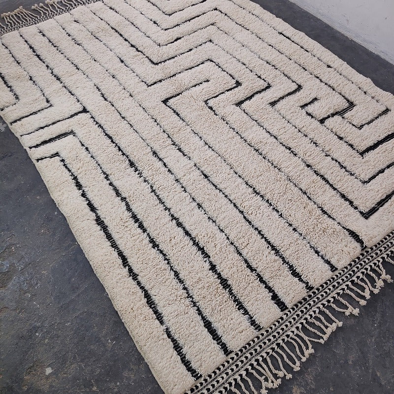 Vintage, Handmade, Berber, Bani ourin, Tapis 214×295 cm