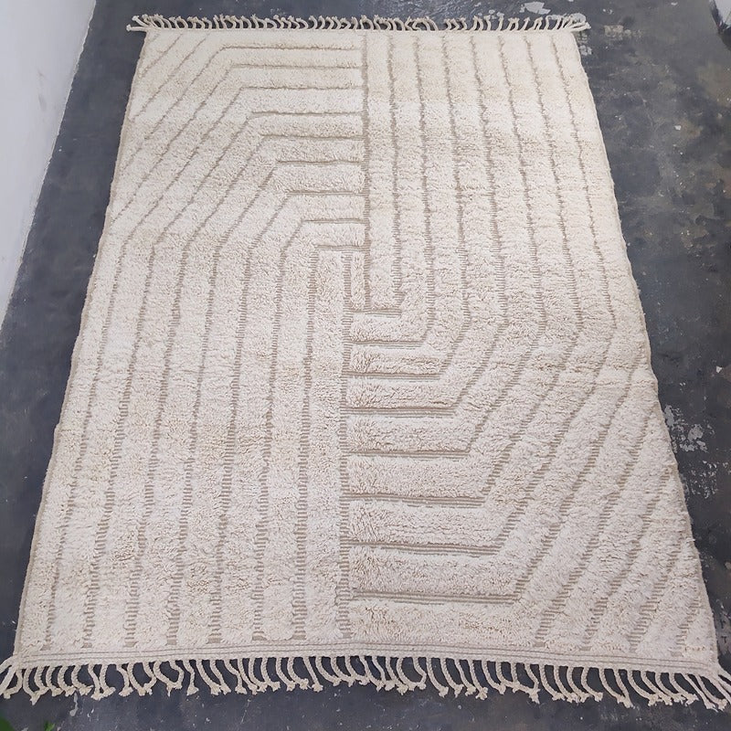 Vintage Moroccan Rugs, Authentic Bani Ourin Rug, Handmade Berber Carpets 211×295 cm