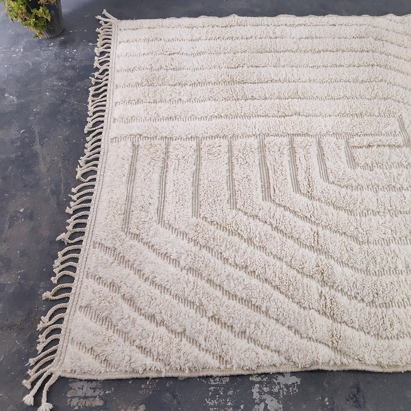 Vintage Moroccan Rugs, Authentic Bani Ourin Rug, Handmade Berber Carpets 211×295 cm