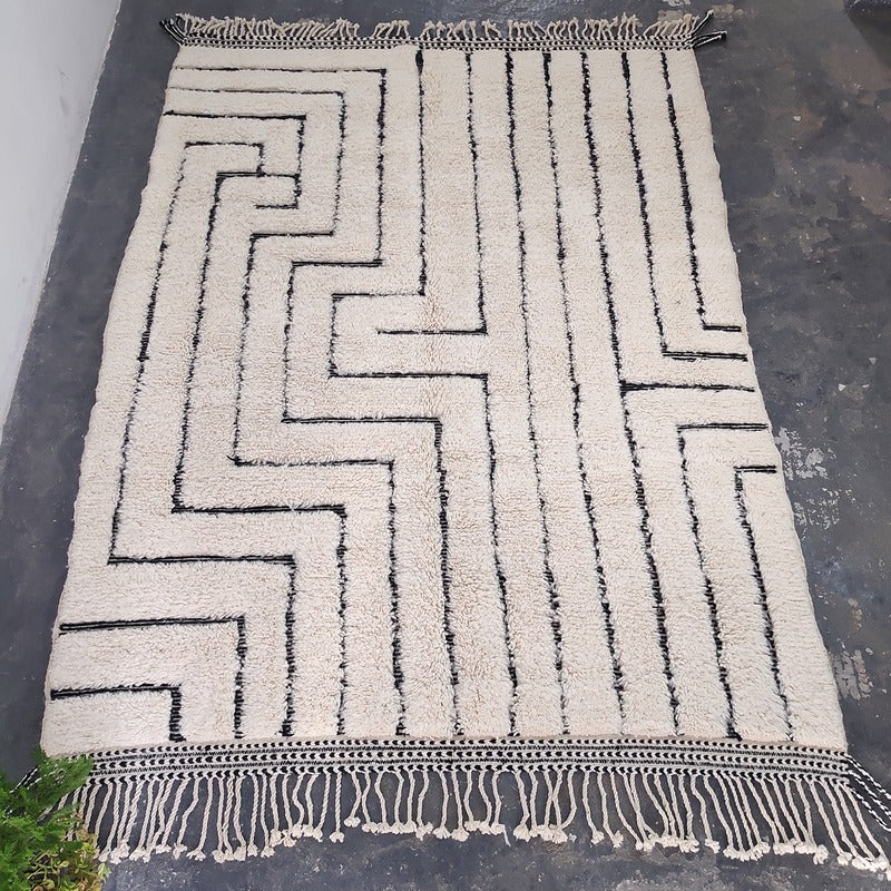 Vintage, Handmade, Berber, Bani ourin, Tapis 214×295 cm