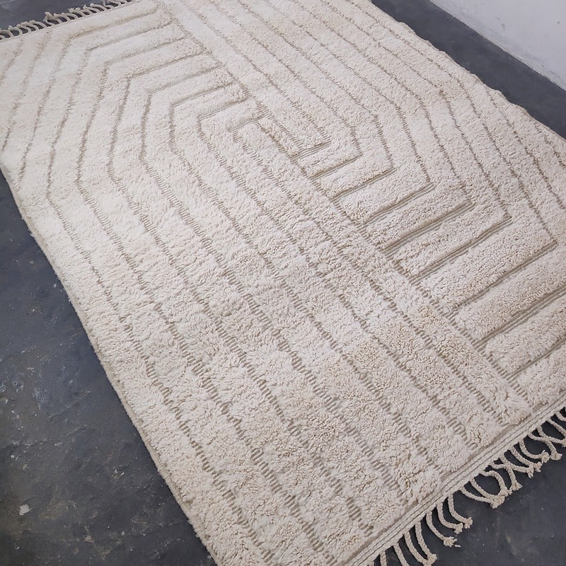 Vintage Moroccan Rugs, Authentic Bani Ourin Rug, Handmade Berber Carpets 211×295 cm