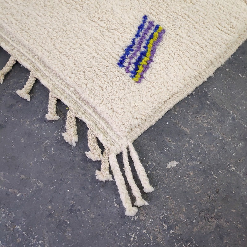 Authentic Moroccan Berber Rug 155x188 cm - Handmade Wool Colorful Tribal