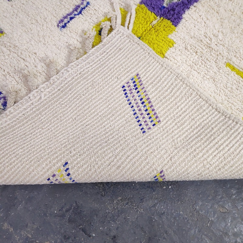 Authentic Moroccan Berber Rug 155x188 cm - Handmade Wool Colorful Tribal