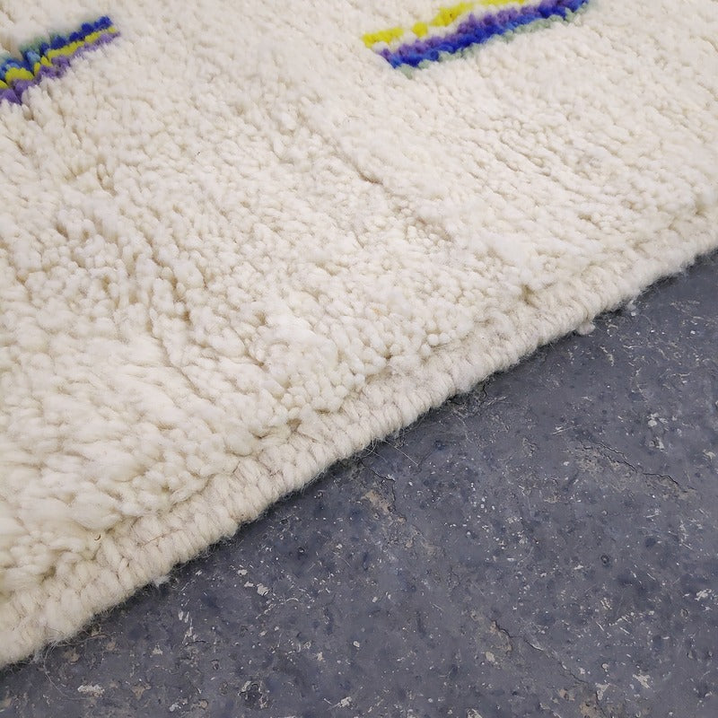 Authentic Moroccan Berber Rug 155x188 cm - Handmade Wool Colorful Tribal