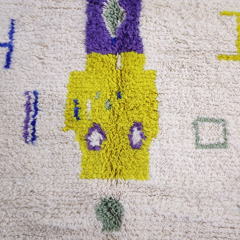 Authentic Moroccan Berber Rug 155x188 cm - Handmade Wool Colorful Tribal